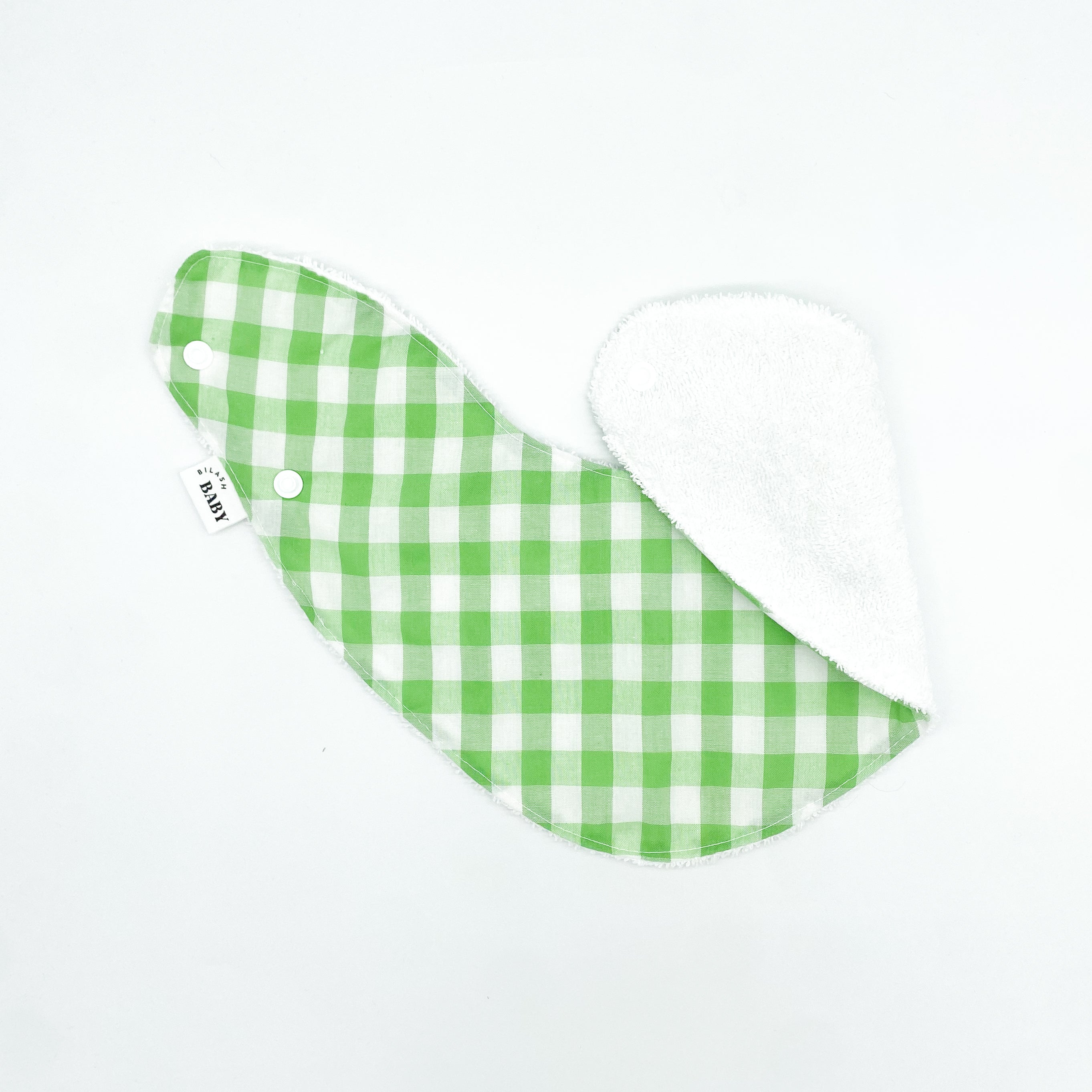 Lime Green Gingham Grow Bib | Handmade Bib