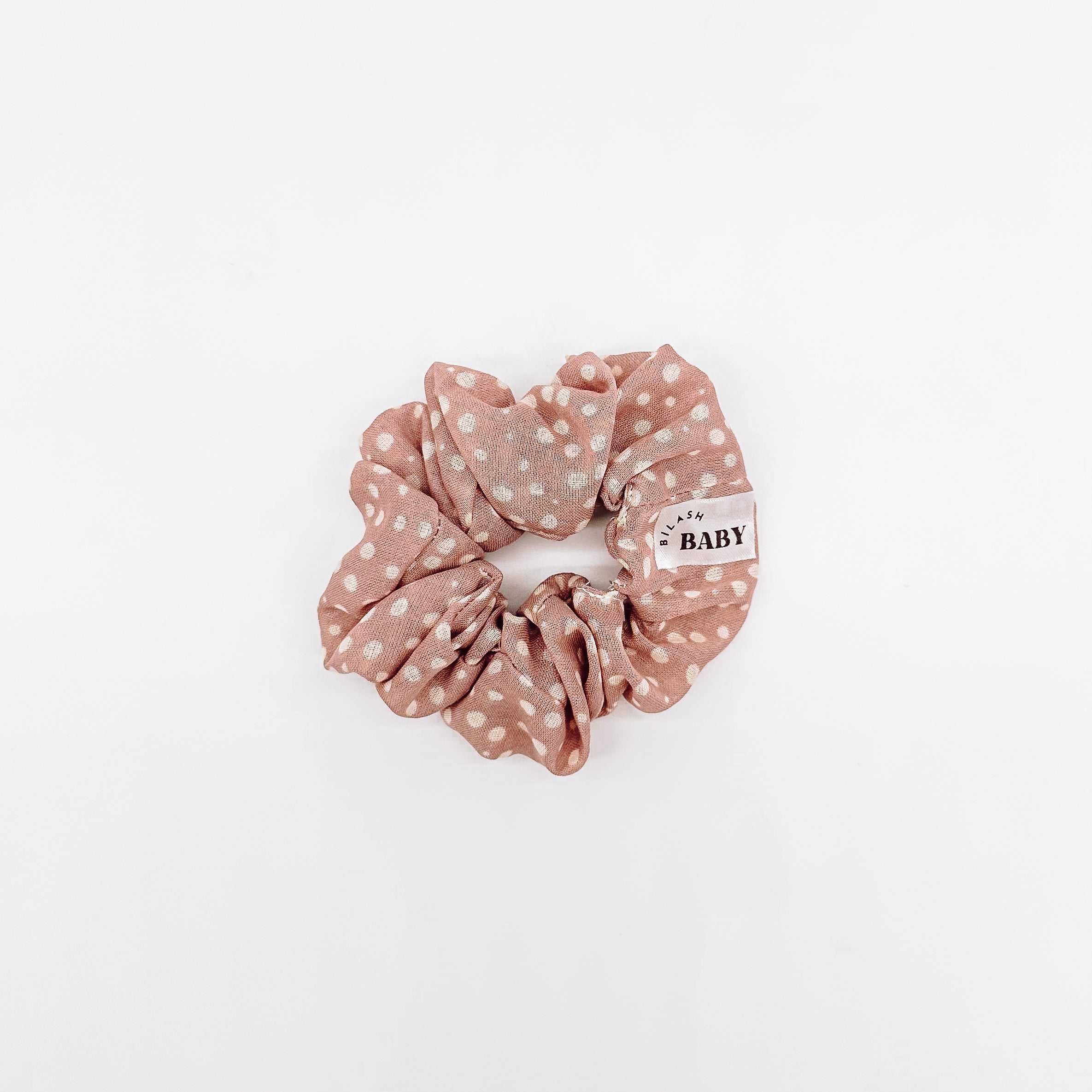 Blush Polka Dot Scrunchie | Handmade Scrunchies