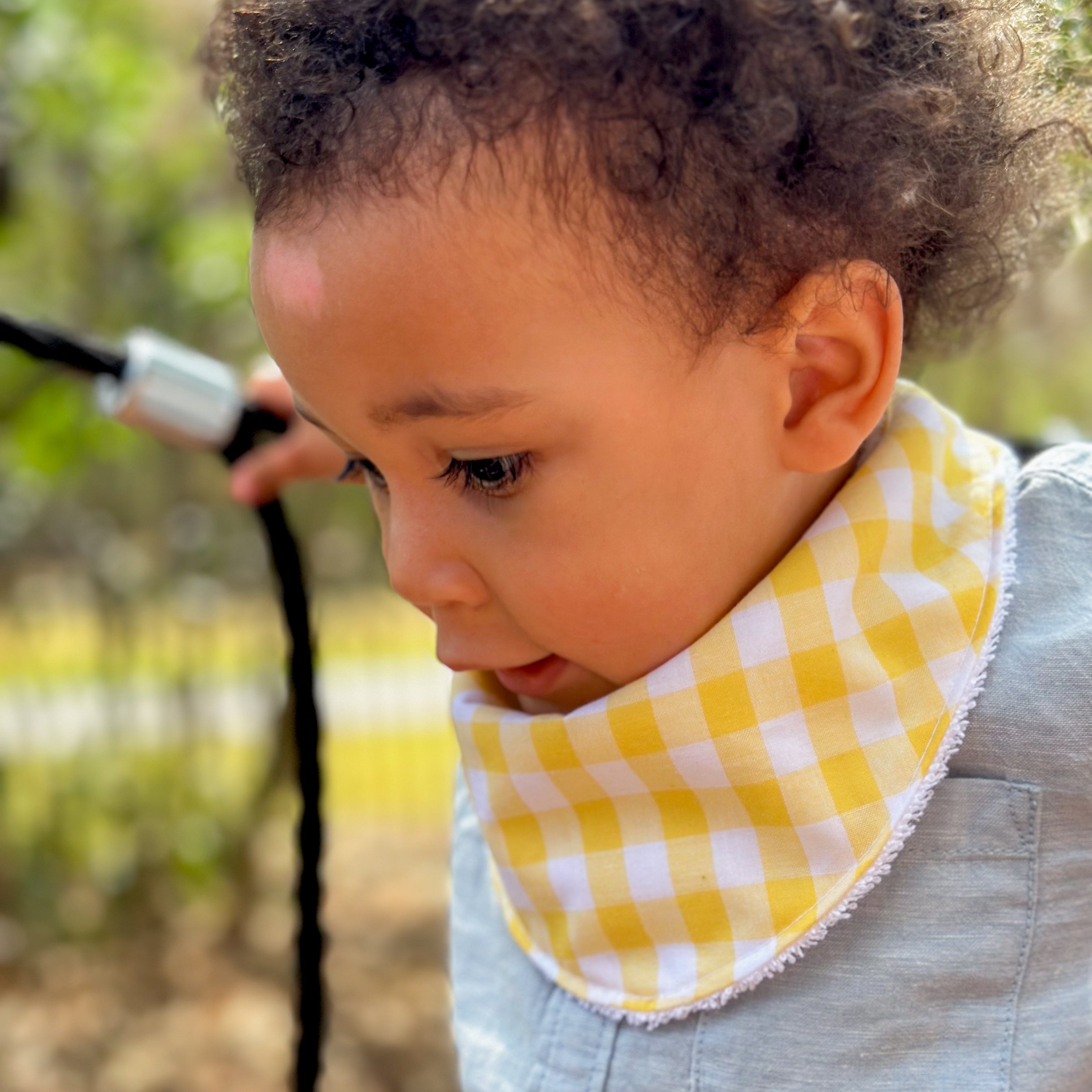 Lemonade Gingham Grow Bib | Handmade Bib