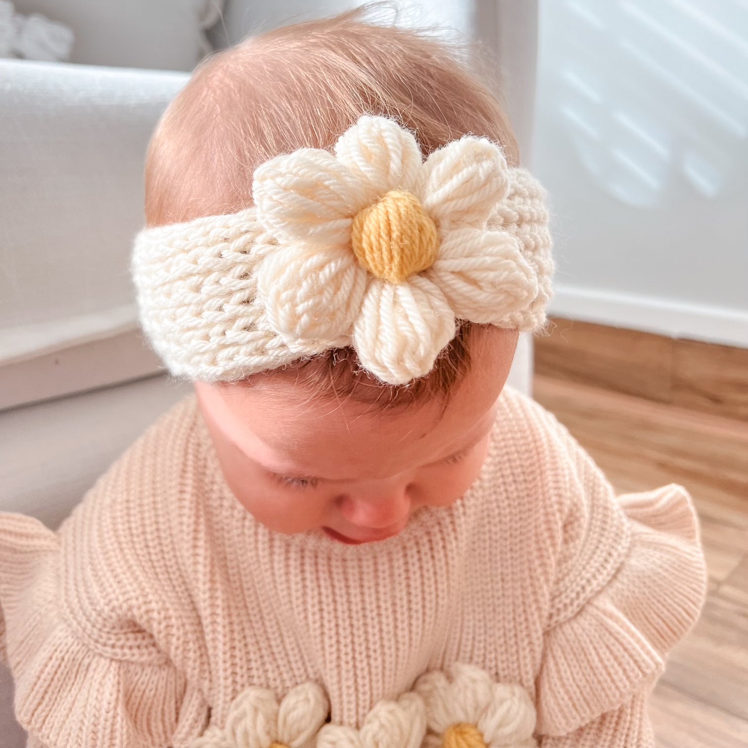 Knitted Flower Headband | Hand Knitted