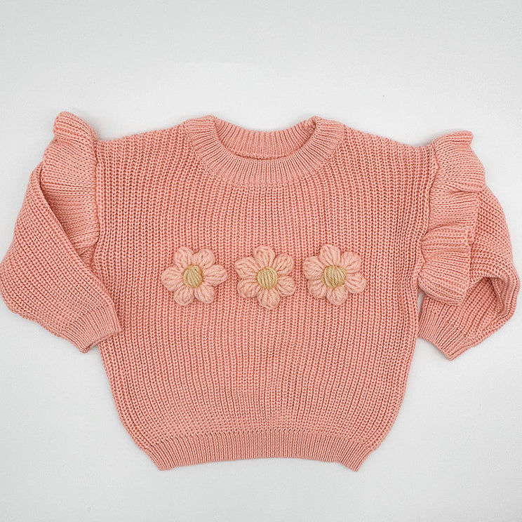 Pink Flower Knit | Hand Crocheted Flowers