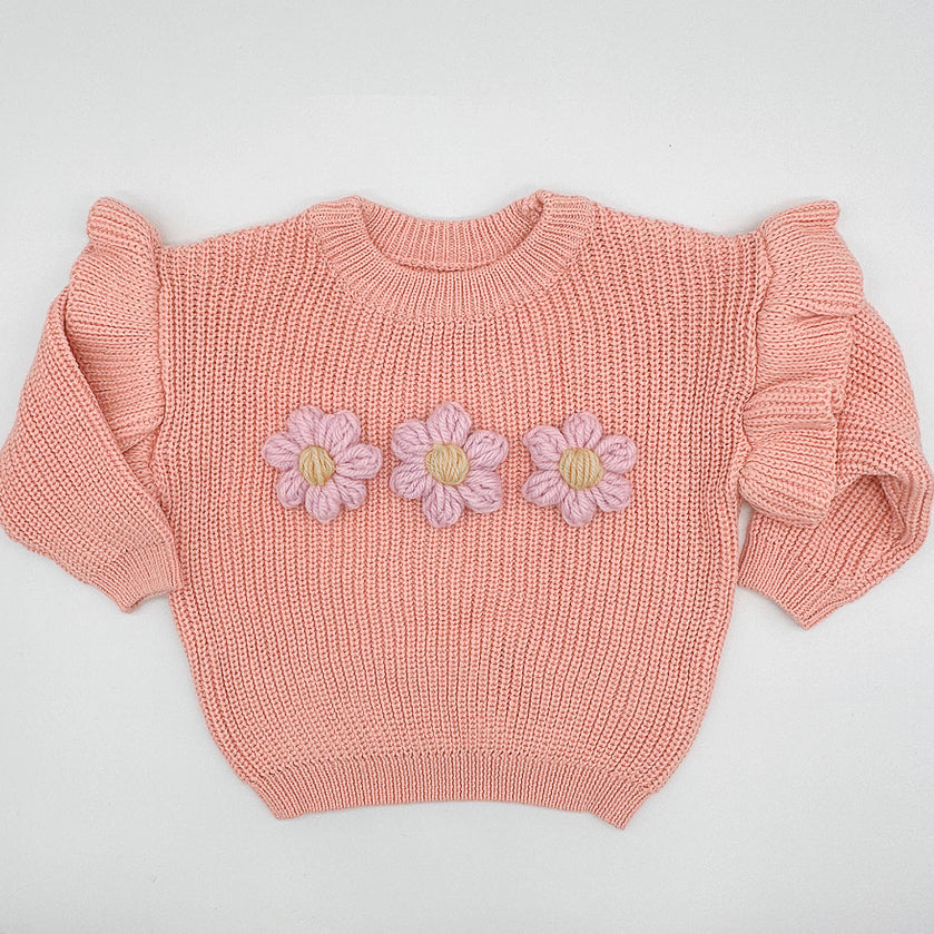 Pink Flower Knit | Hand Crocheted Flowers