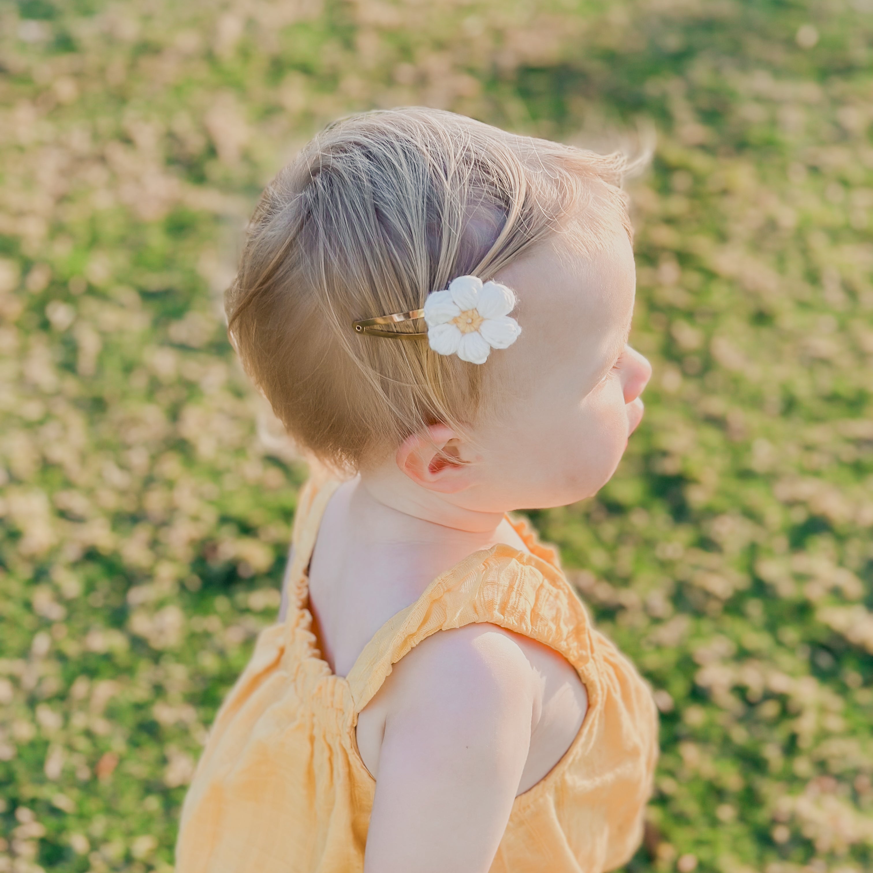 Josie Daisy White Crocheted Flower Hair Accessories | Hand Crocheted Flowers