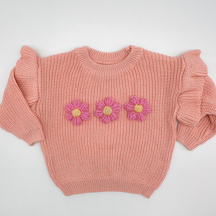 Pink Flower Knit | Hand Crocheted Flowers