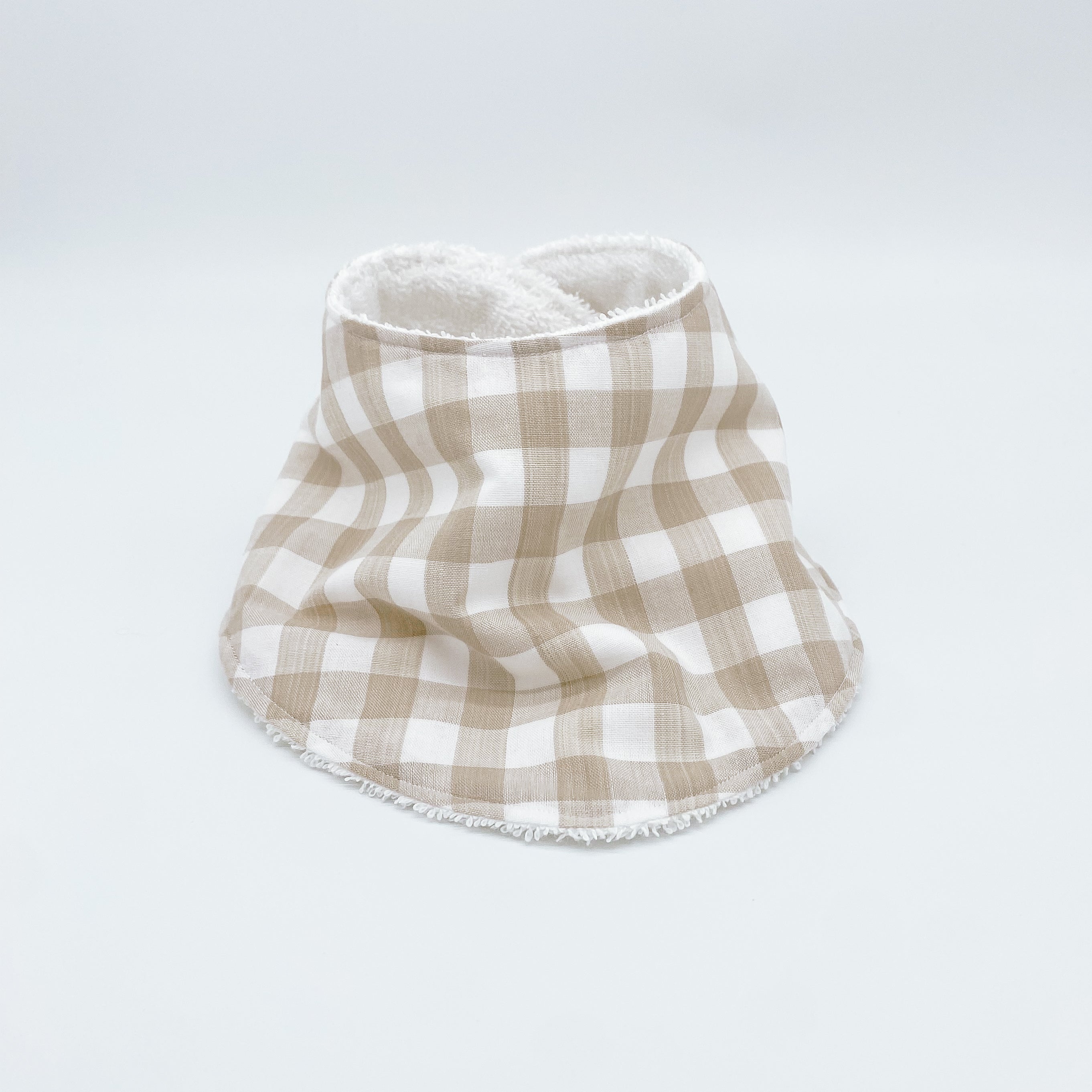 Stone Gingham Grow Bib | Handmade Bib