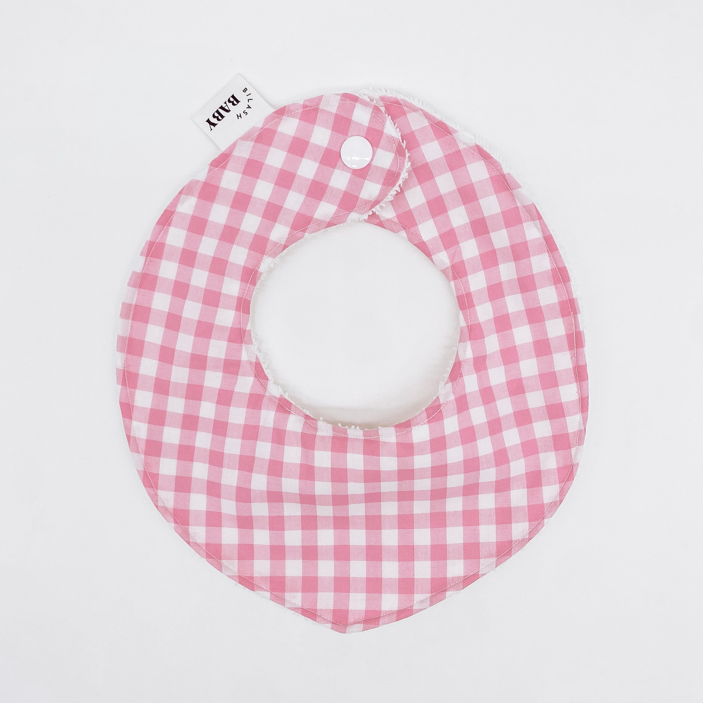 Pink Bubblegum Gingham Bib | Handmade Bib