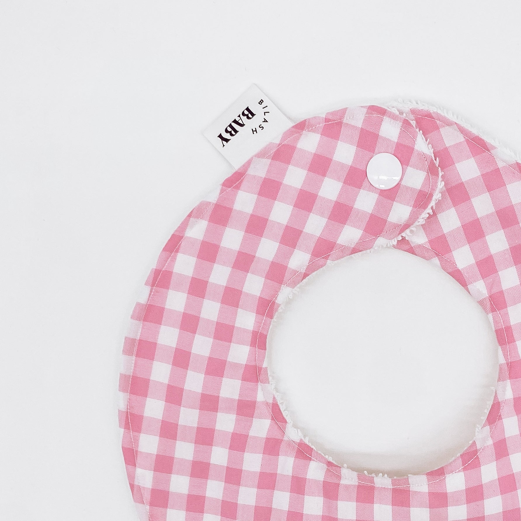 Pink Bubblegum Gingham Bib | Handmade Bib