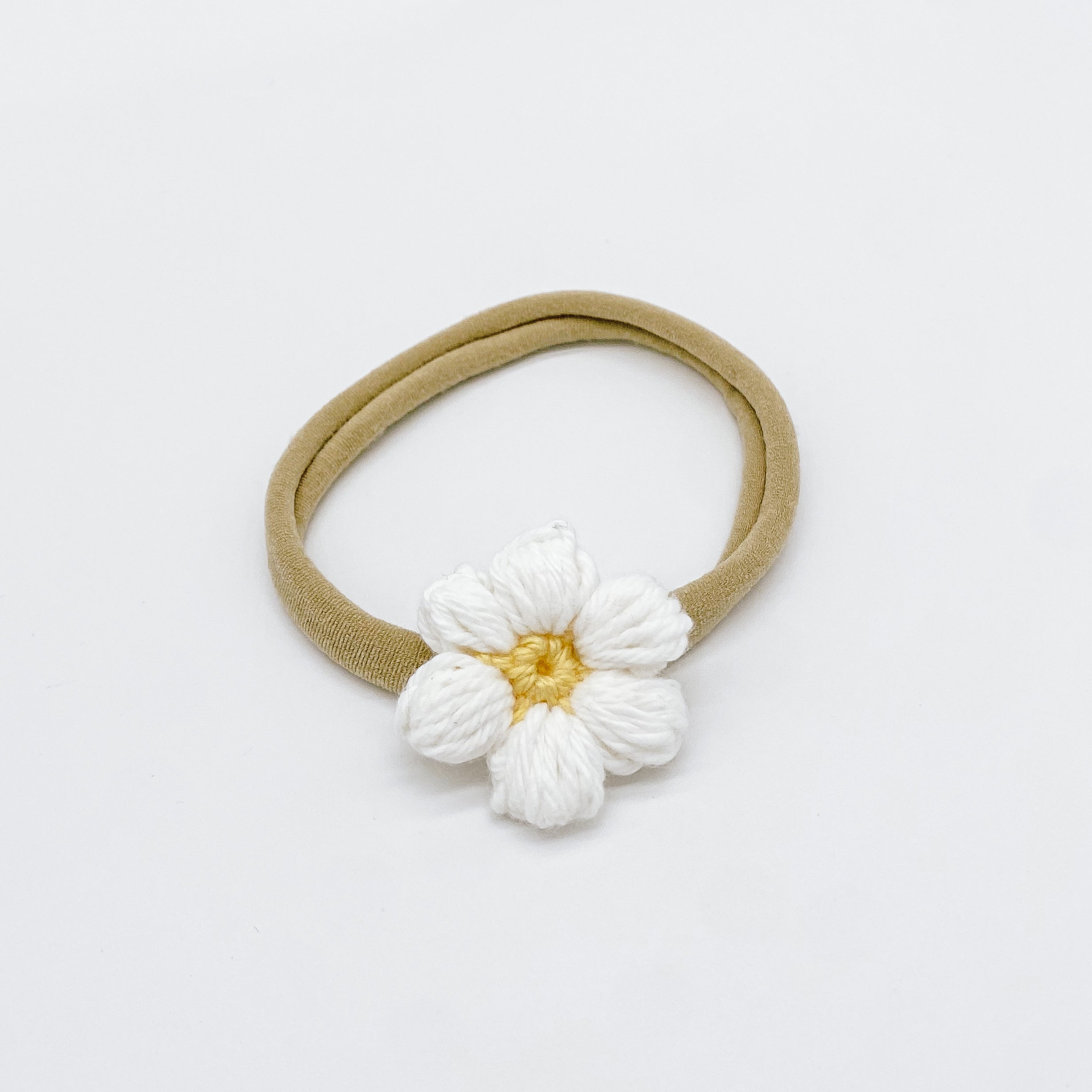 Josie Daisy White Crocheted Flower Hair Accessories | Hand Crocheted Flowers