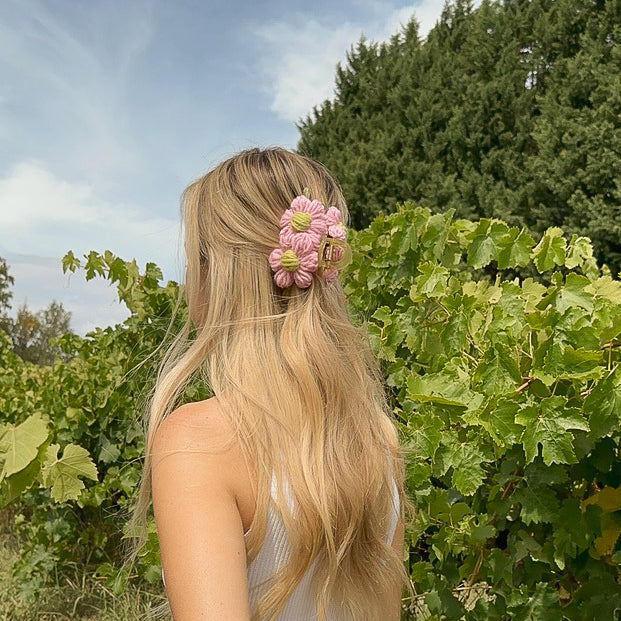 Millie Double Flower Claw Clip | Hand Crocheted