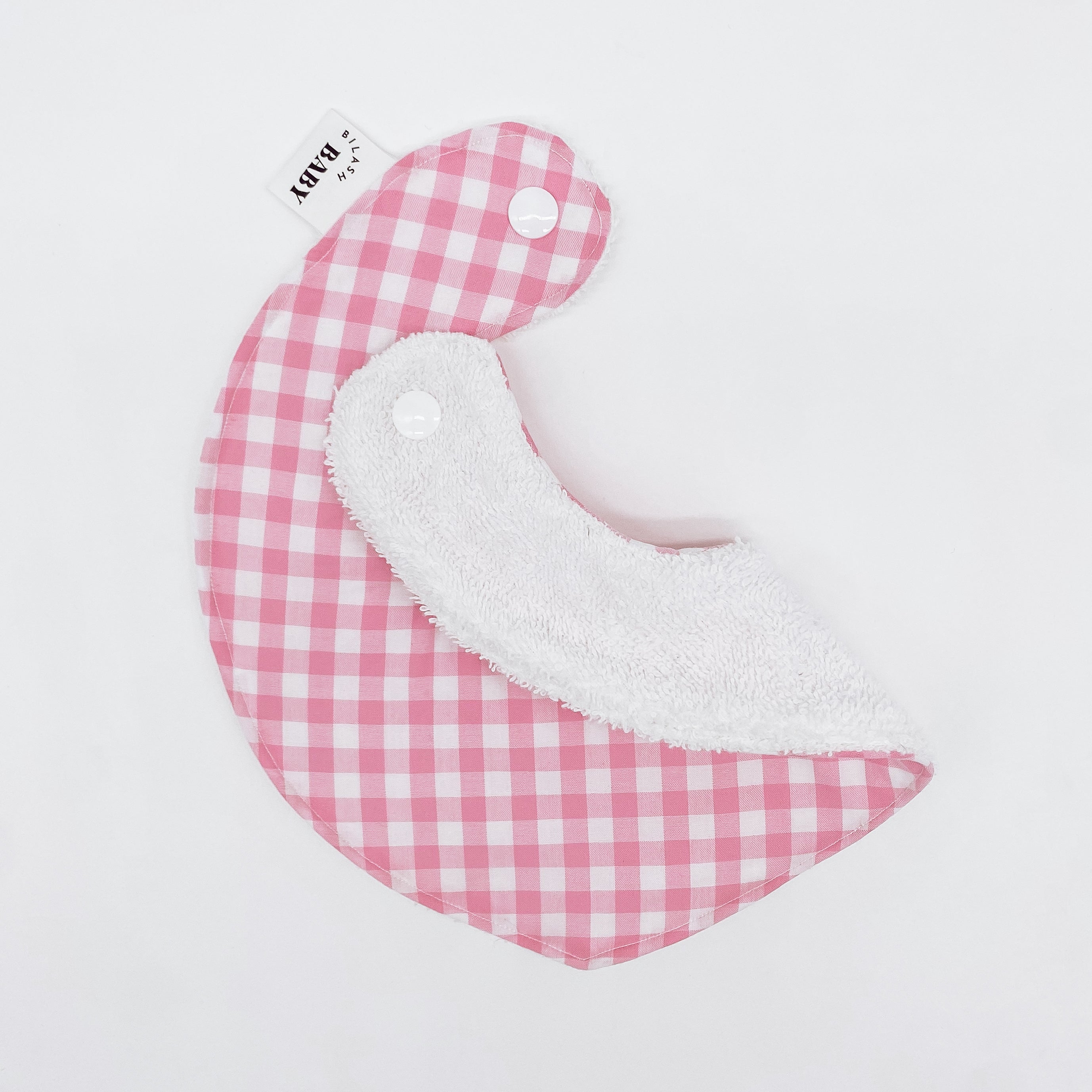 Pink Bubblegum Gingham Bib | Handmade Bib