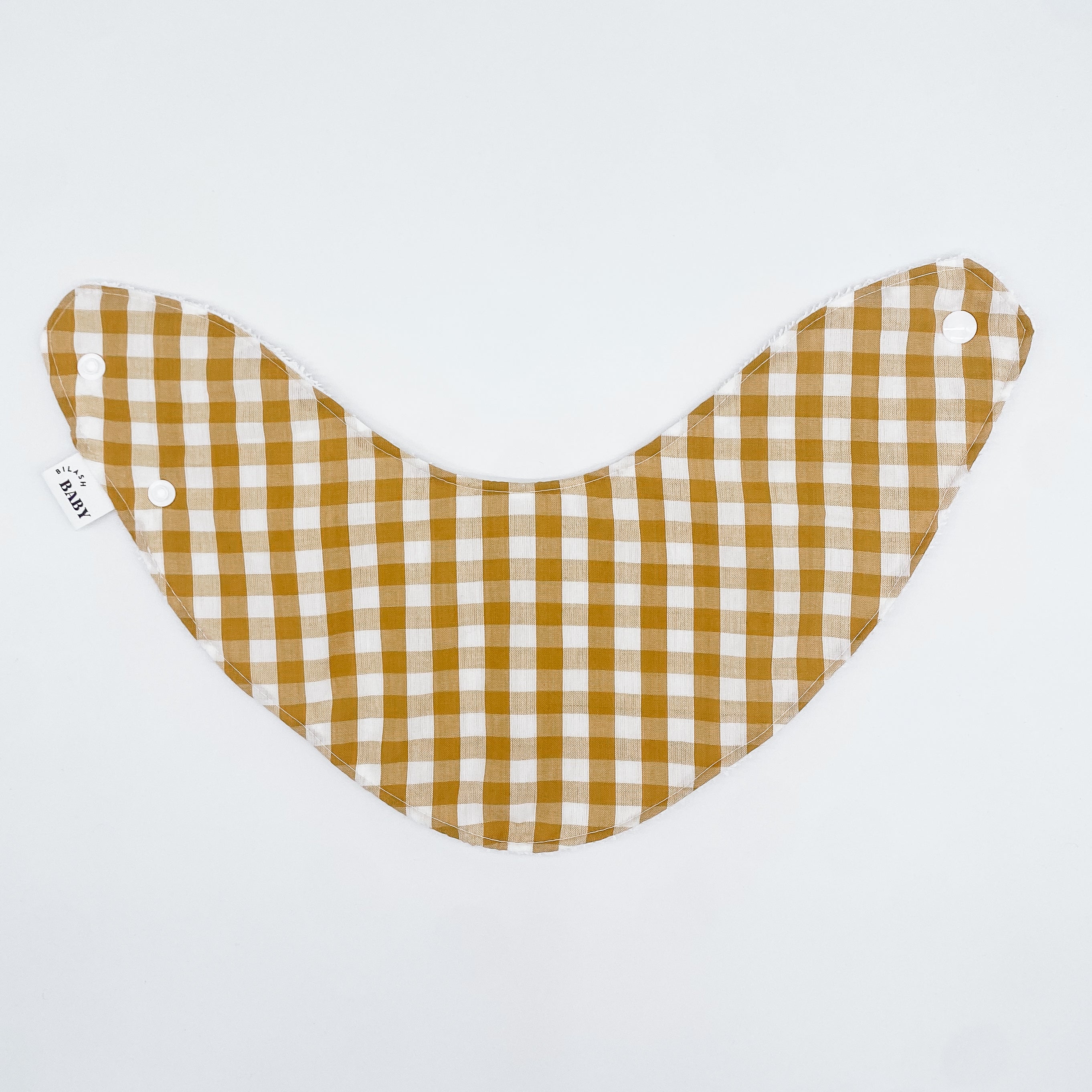 Mustard Gingham Grow Bib | Handmade Bib