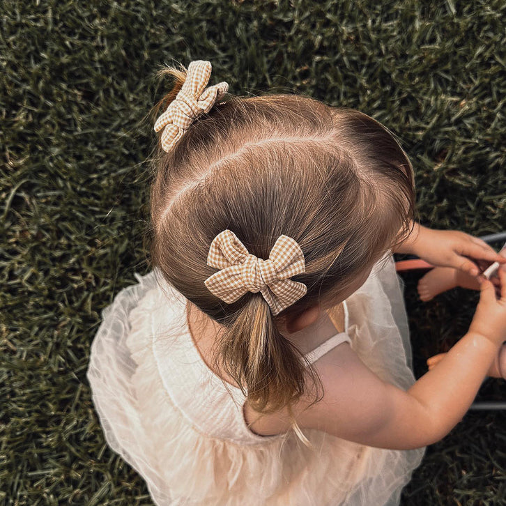 Grace Small Gingham Hair Bows | Handmade Bows