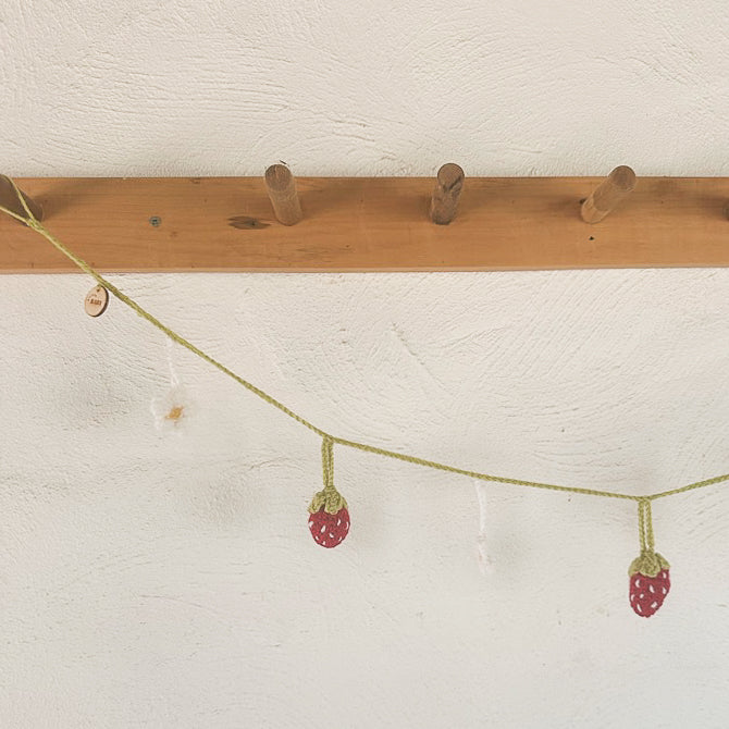 Strawberry Daisy Crochet Garland | Strawberry Fields