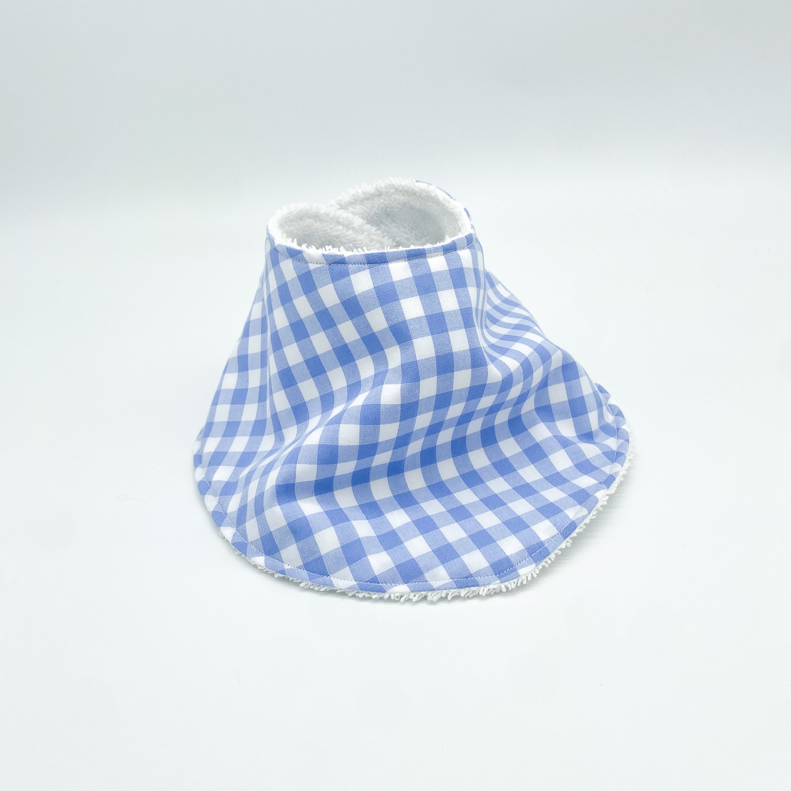 Sky Blue Gingham Grow Bib | Handmade Bib