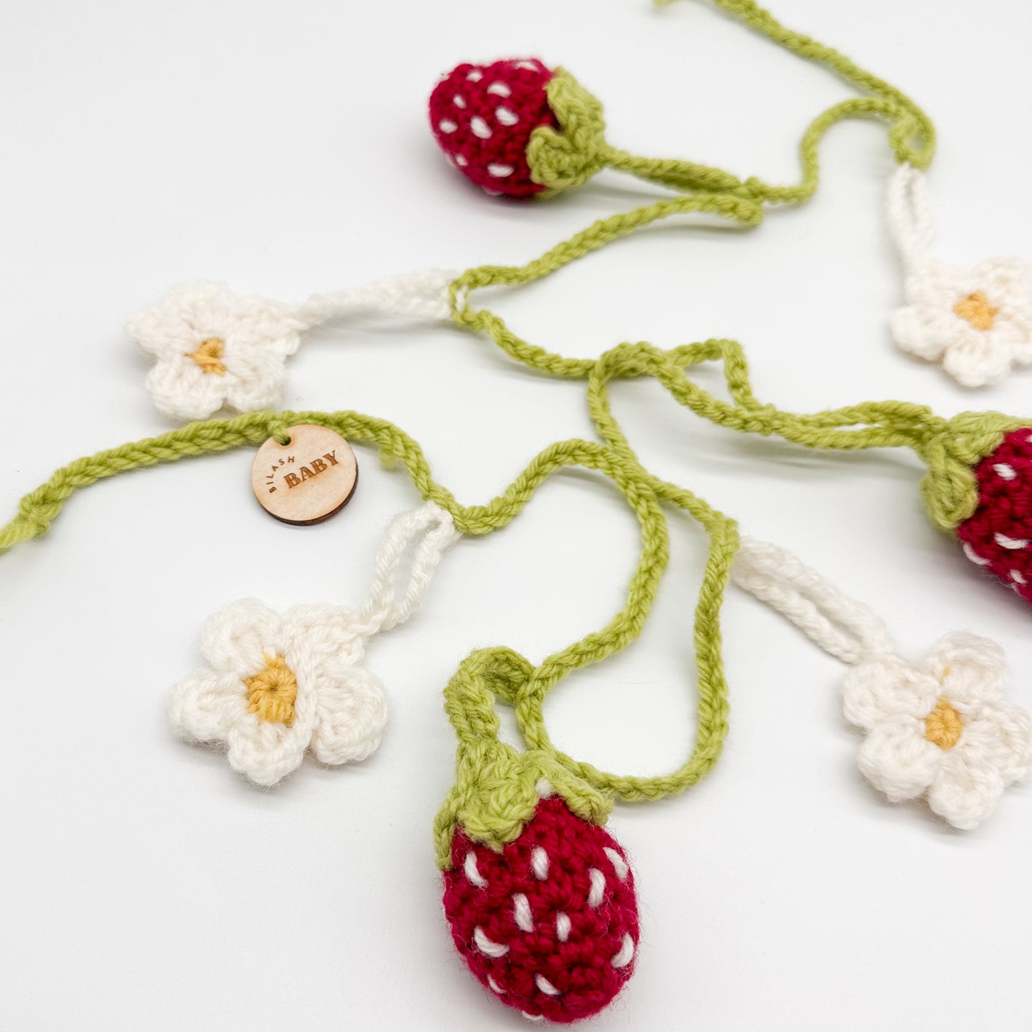 Strawberry Daisy Crochet Garland | Strawberry Fields