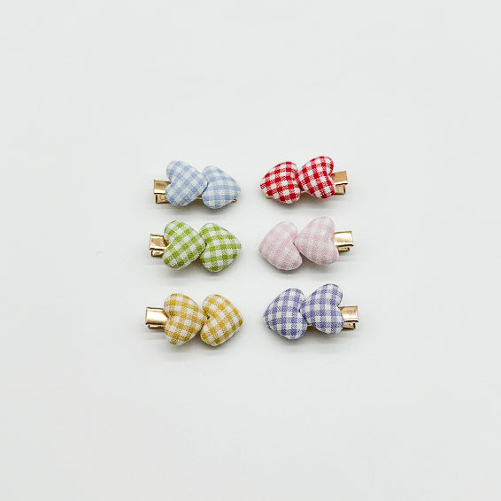 Gingham Heart Hair Clips | Hair Accessories