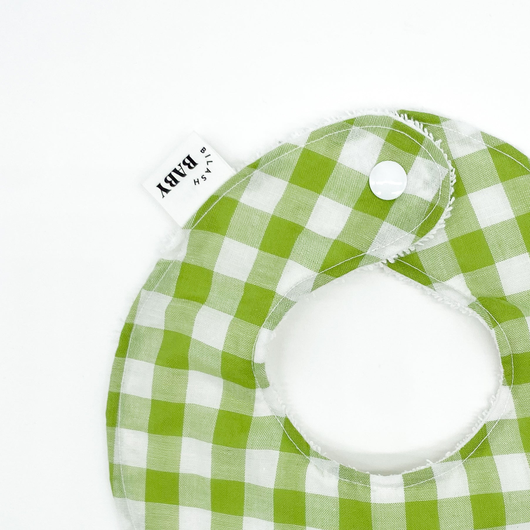 Green Gingham Bib