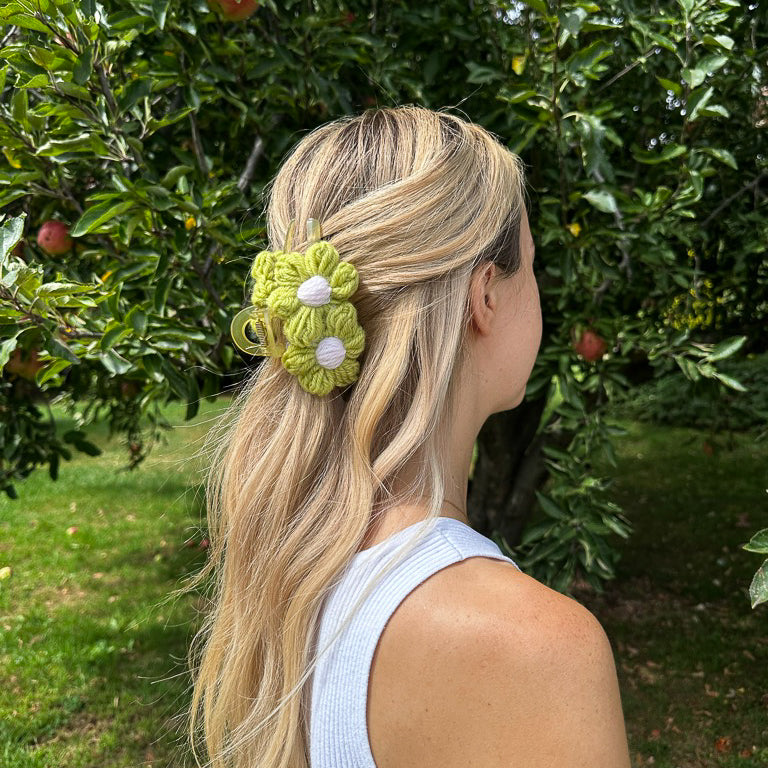 Millie Double Flower Claw Clip | Hand Crocheted