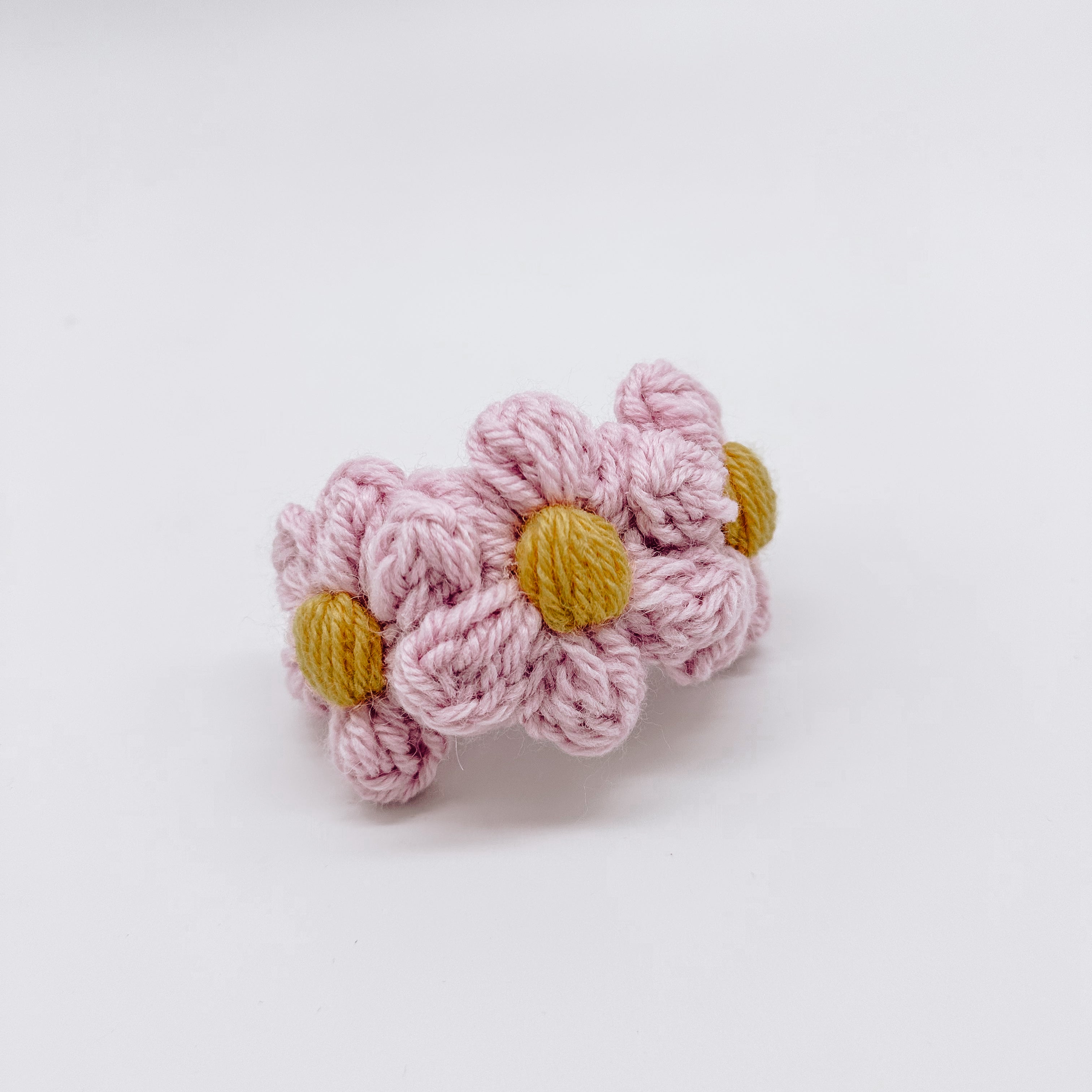 Sadie Puff Flower Nylon Headband | Hand Crocheted