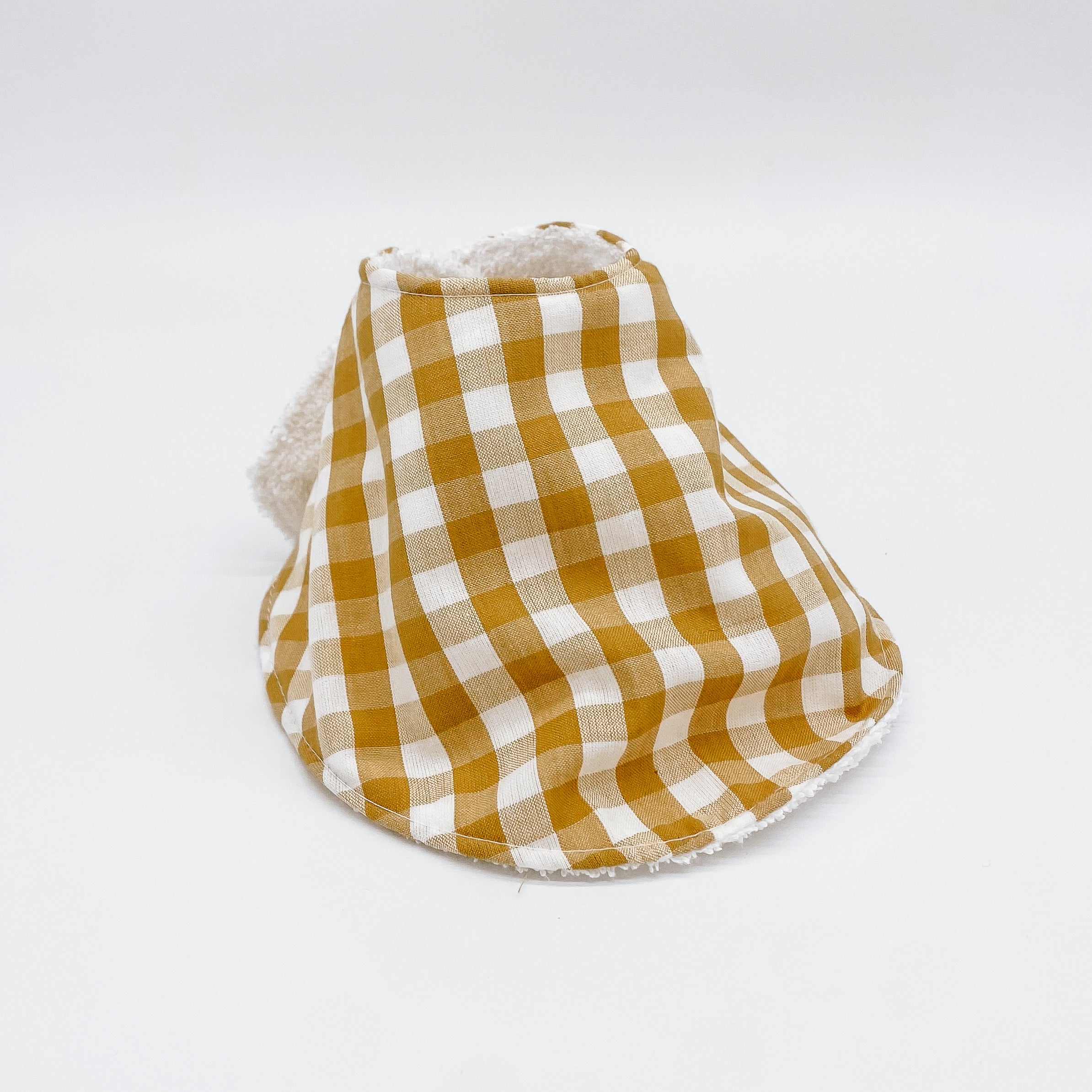 Mustard Gingham Grow Bib | Handmade Bib