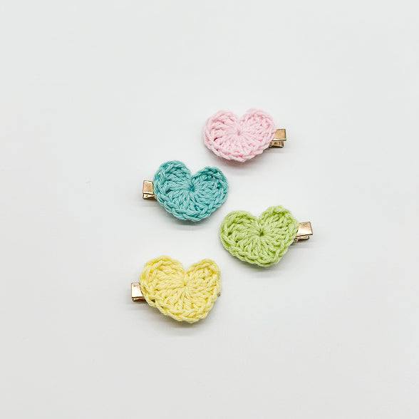 Love Heart Clips | Hand Crocheted