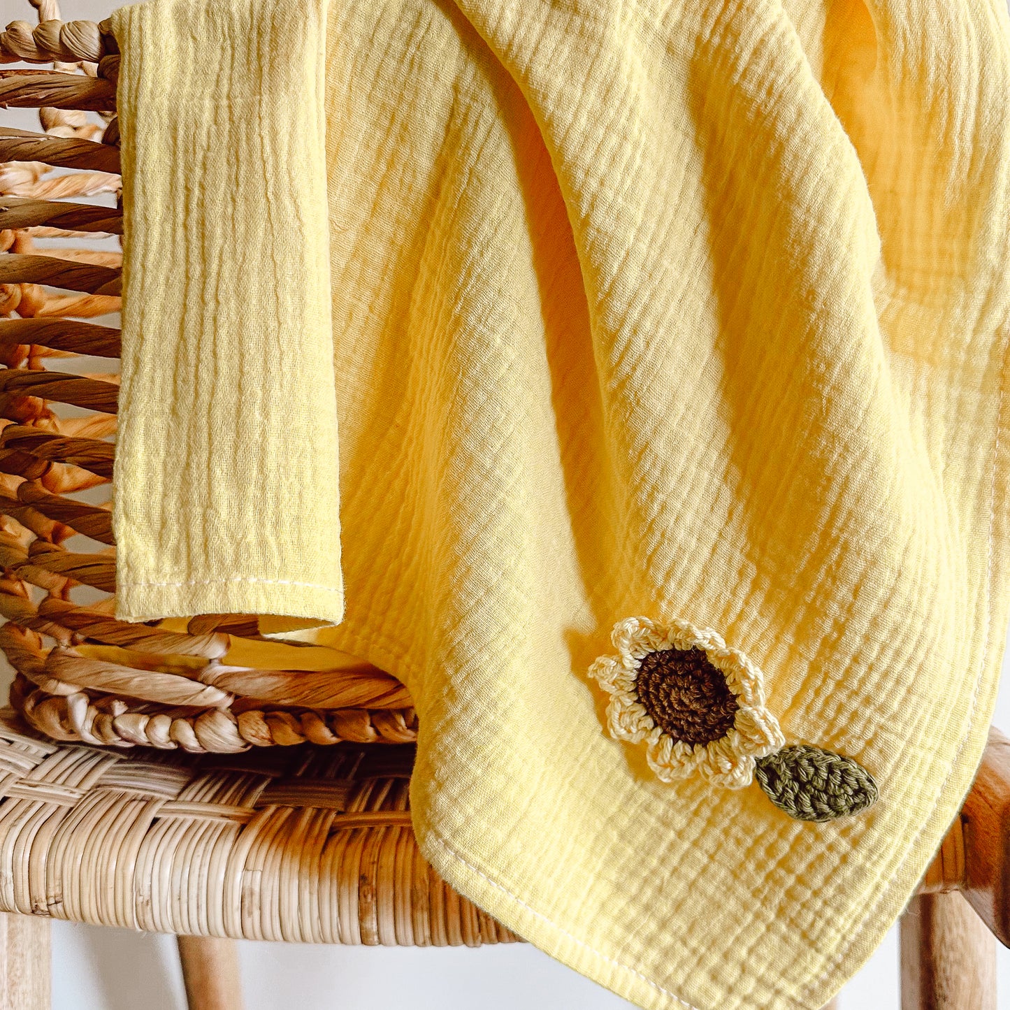 Hand Crocheted Sunflower Yellow Baby Wrap | Handmade Baby Wraps