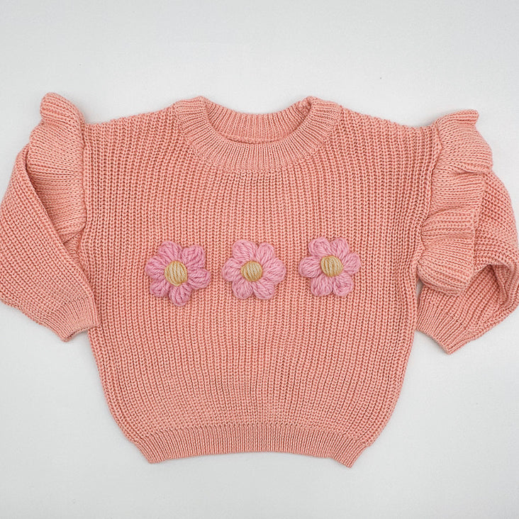 Pink Flower Knit | Hand Crocheted Flowers