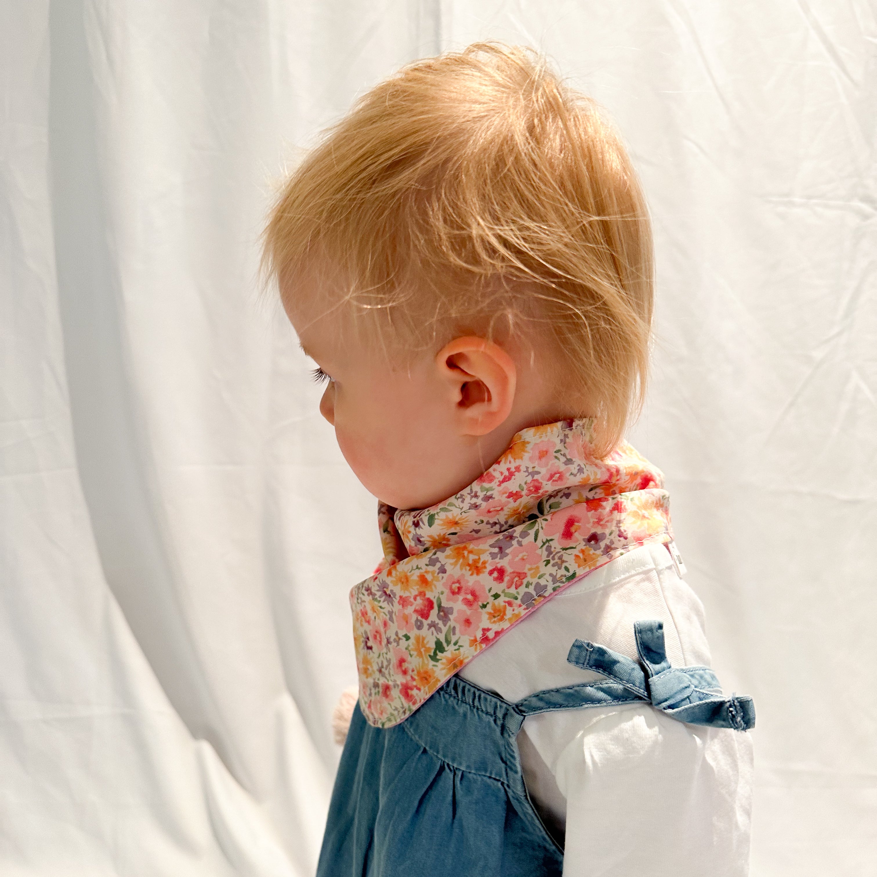 Bubble Pink Meadow Bandana Bib | Handmade Bib