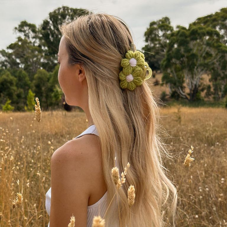Millie Double Flower Claw Clip | Hand Crocheted