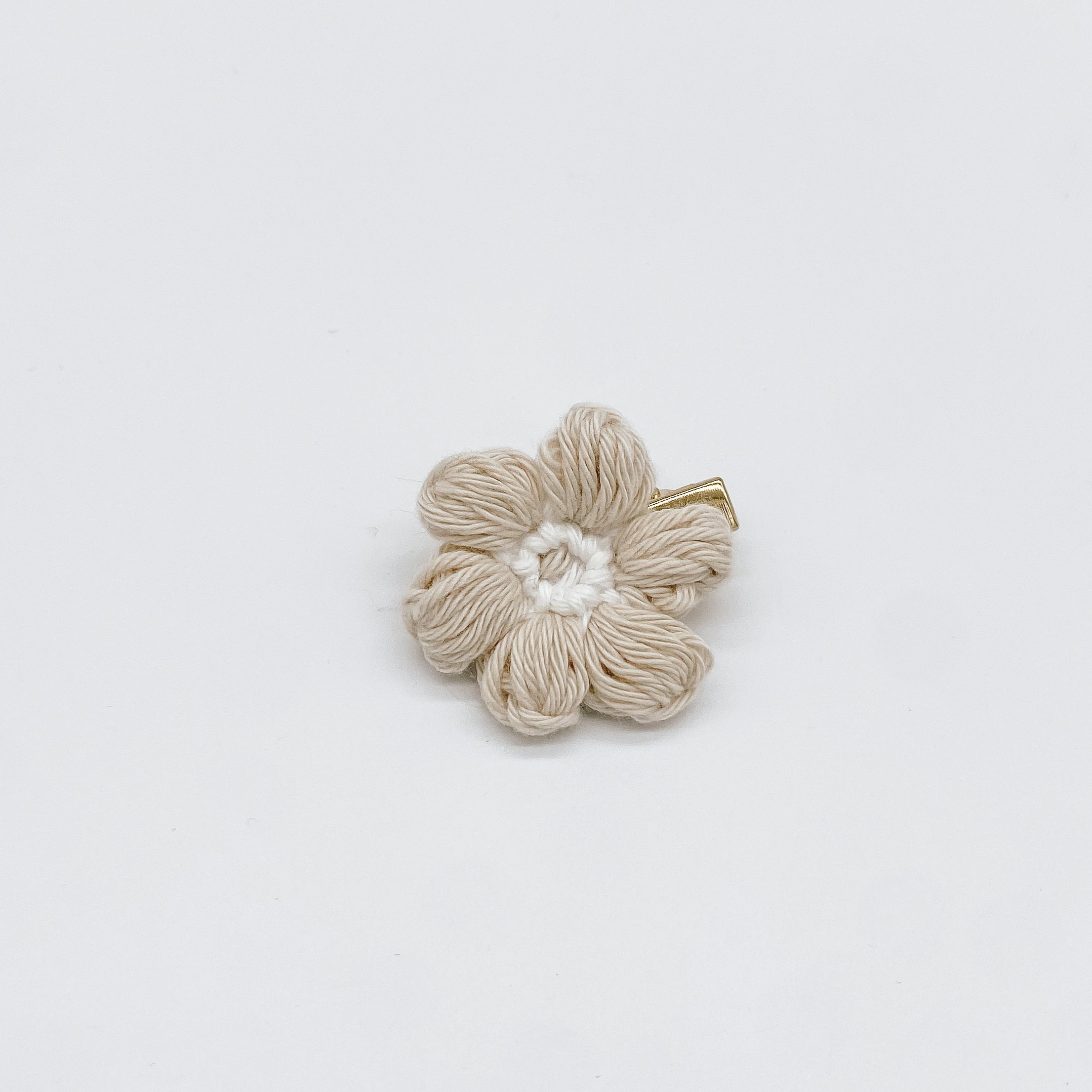 Josie Oatmeal Crocheted Flower Hair Accessories | Hand Crocheted Flowers