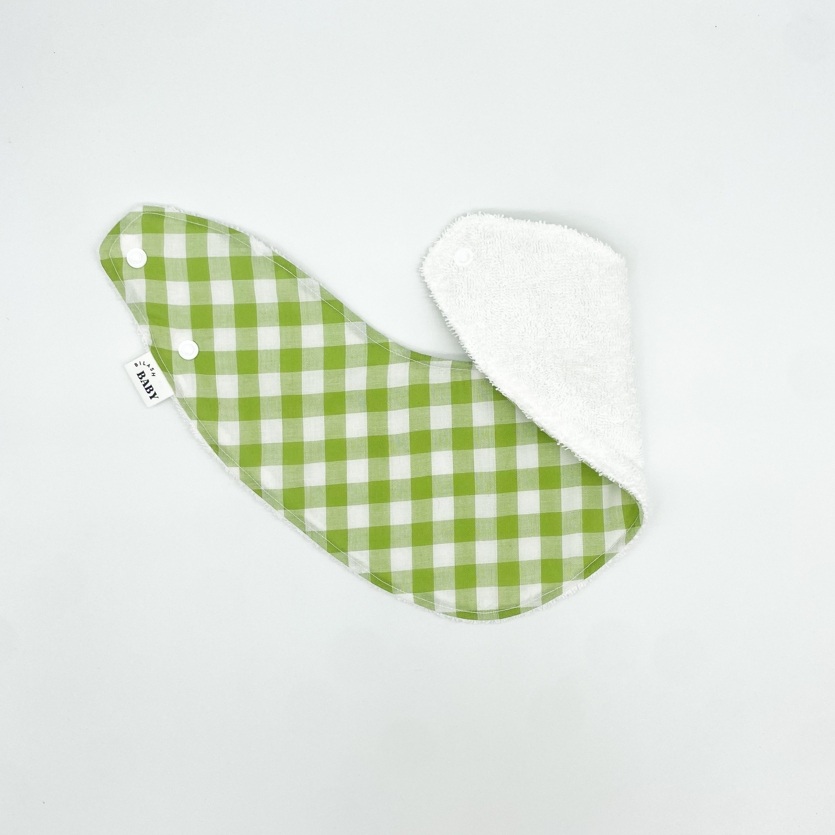 Green Gingham Grow Bib