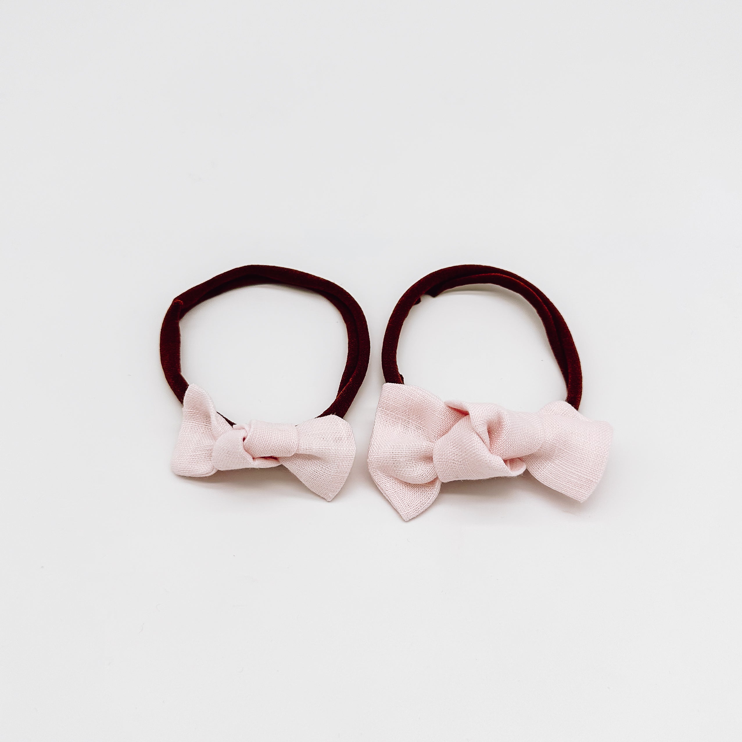 Linen Knot Hair Bows Nylon Headband | Handmade Bows