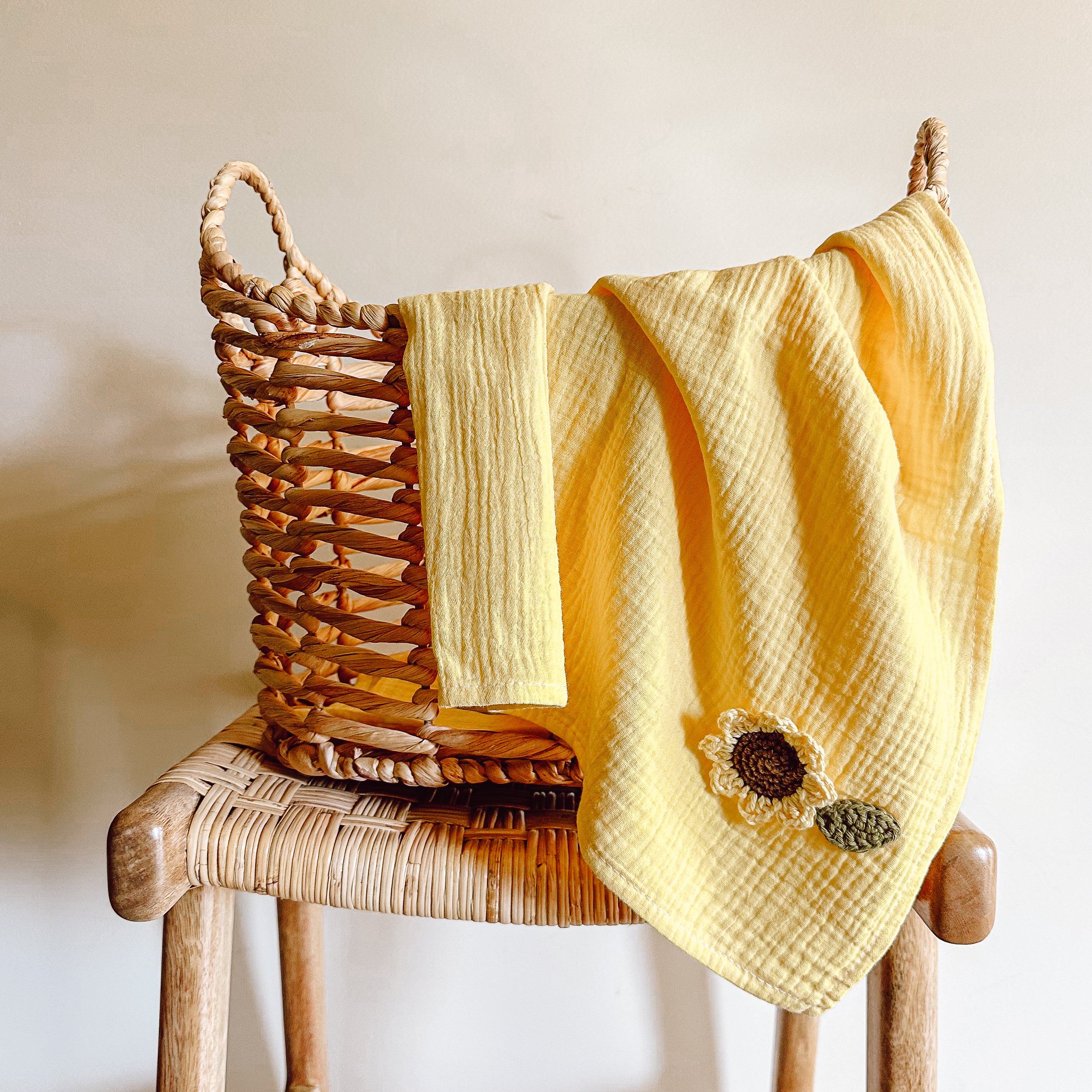 Hand Crocheted Sunflower Yellow Baby Wrap | Handmade Baby Wraps