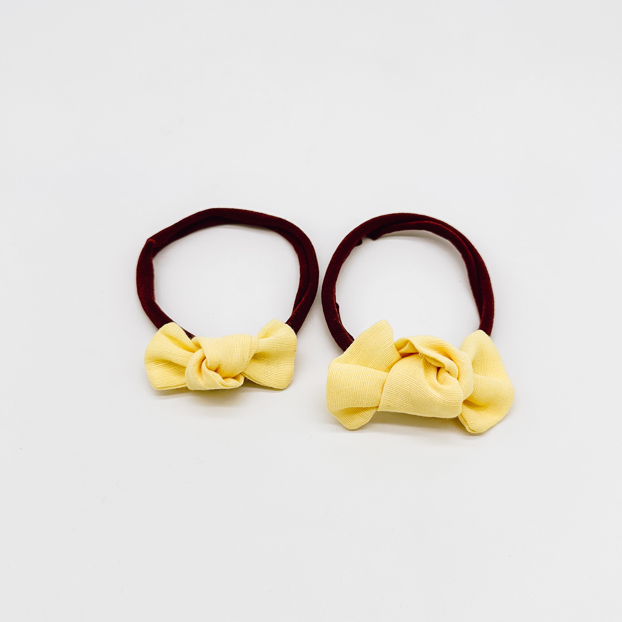 Linen Knot Hair Bows Nylon Headband | Handmade Bows