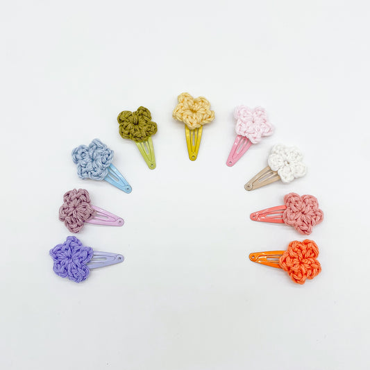 Mini Hand Crocheted Flower Hair Clip | Hand Crocheted Flowers