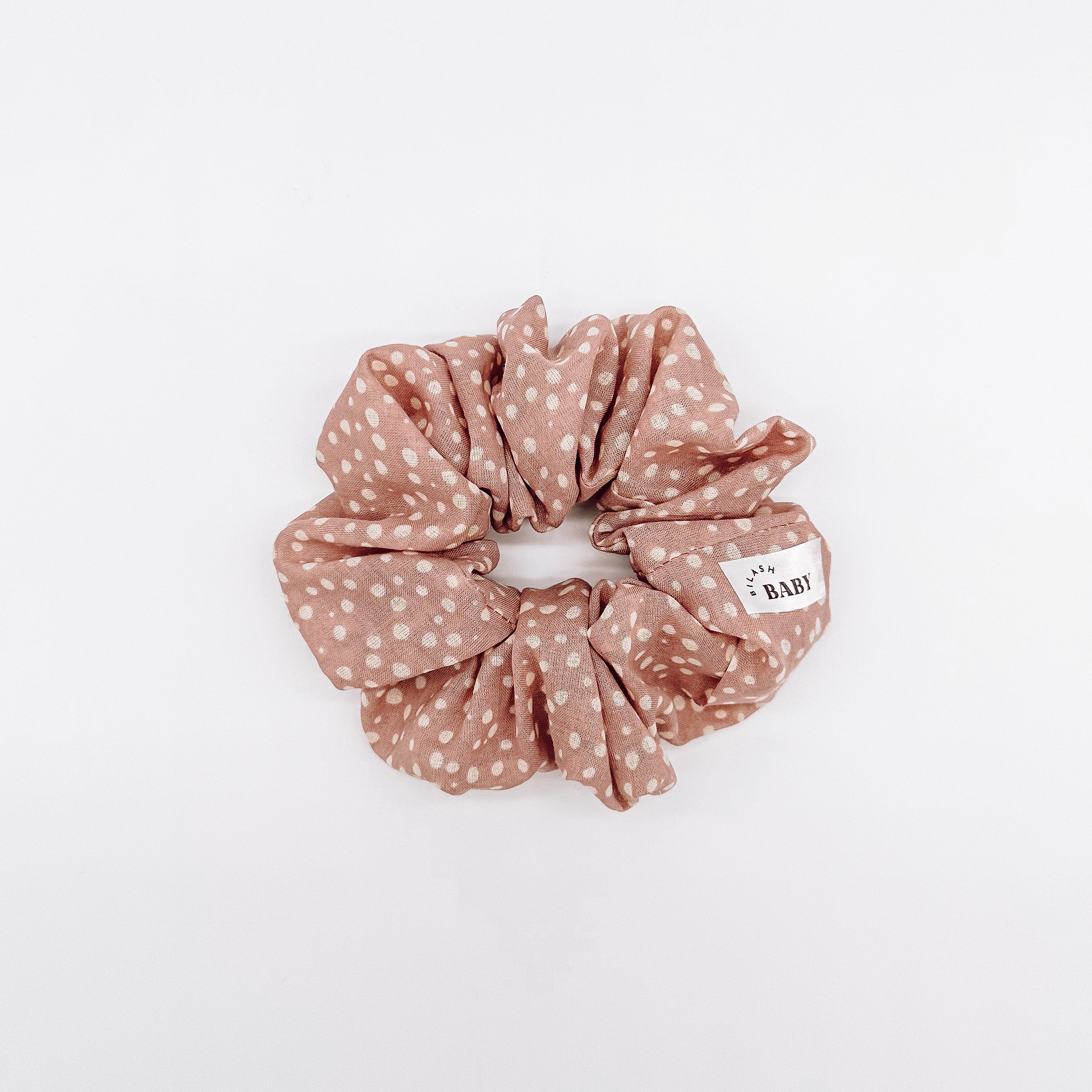 Blush Polka Dot Scrunchie | Handmade Scrunchies