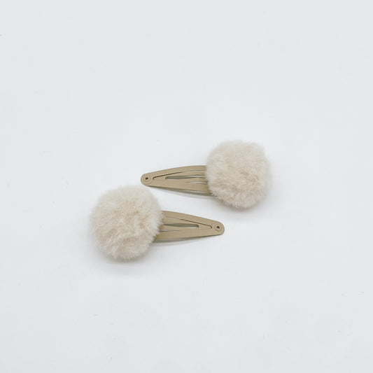 Faux Fur Pom-Pom Hair Clip | Handmade Hair Clips