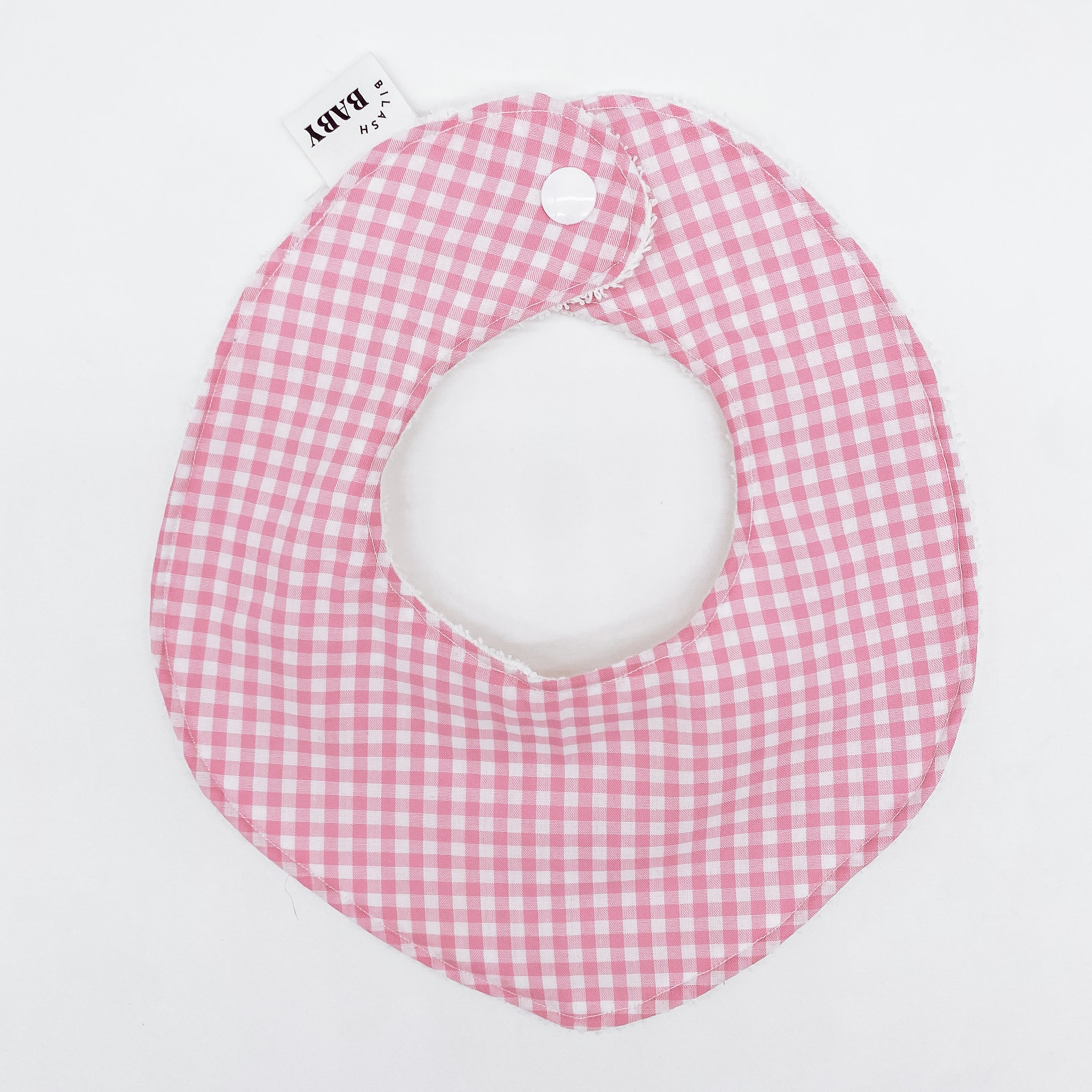 Bubblegum Pink Mini Gingham Bib | Handmade Bib