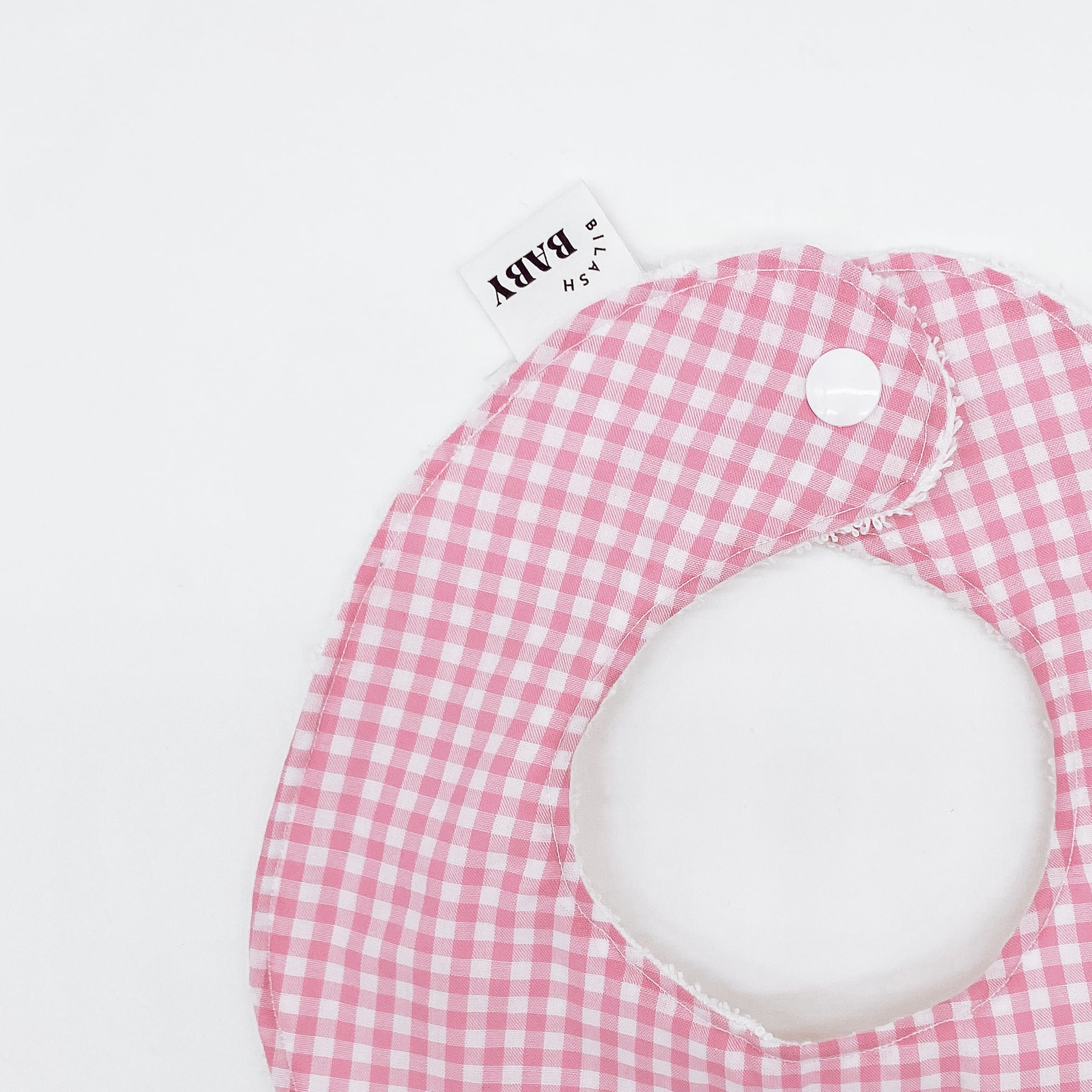 Bubblegum Pink Mini Gingham Bib | Handmade Bib