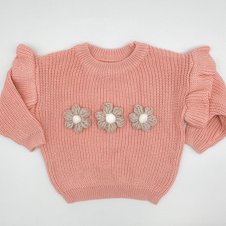 Pink Flower Knit | Hand Crocheted Flowers