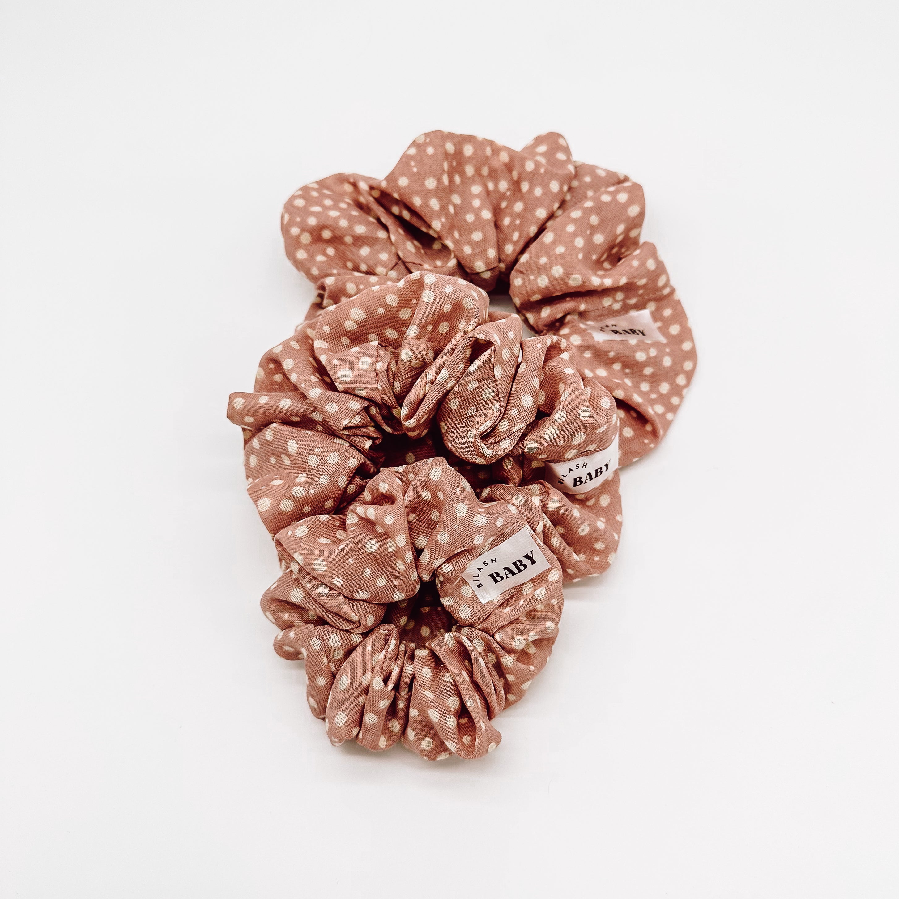 Blush Polka Dot Scrunchie | Handmade Scrunchies