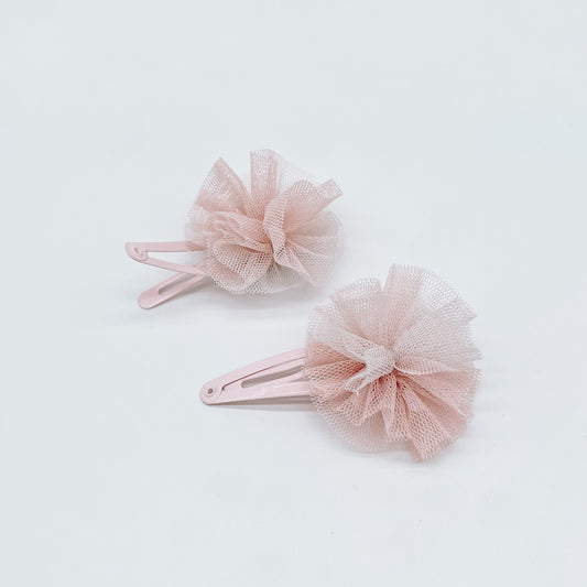 Pink Tule Hair Clips | Handmade Hair Clips