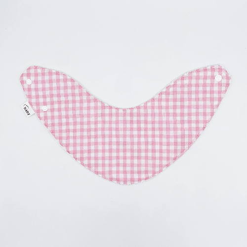 Pink Bubblegum Gingham Bib | Handmade Bib